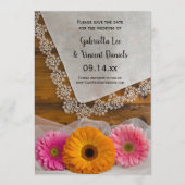 デイジートリオとレースの国の結婚式の日付を保存 セーブザデート (正面)