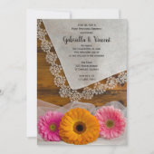 デイジートリオとレースカントリーの結婚式後ブランチ 招待状 (正面)