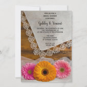 デイジートリオアンドレースカントリーバーンブライダルシャワー 招待状 (正面)