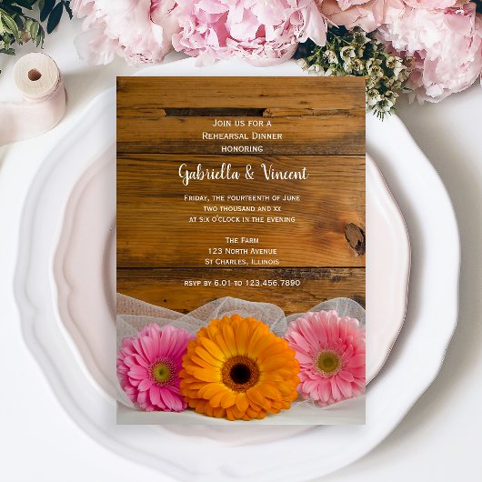 デイジートリオカントリーバ結婚ンズリハーサルディナー 招待状