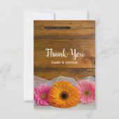 デイジートリオカントリー結婚バーンズサンキューノート ノートカード (正面)