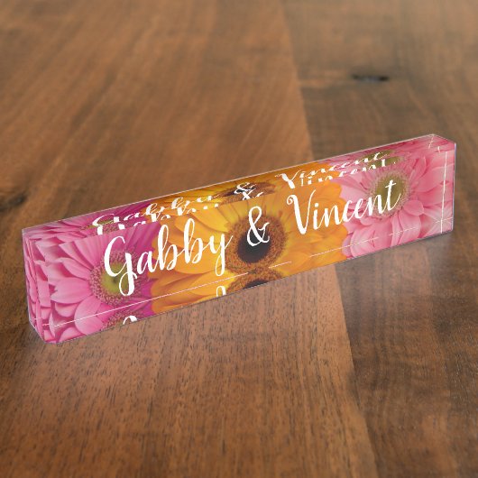 デイジートリオ結婚フローラ デスクネームプレート (側面)