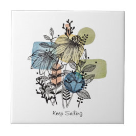 デイジードット入りインク及び水彩タイル タイル