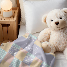 デイジードリームパステルパッチワーク シェルパブランケット