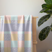 デイジードリームパステルパッチワーク シェルパブランケット