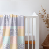 デイジードリームパステルパッチワーク シェルパブランケット