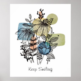 デイジードードルのインクと水彩ポスター ポスター