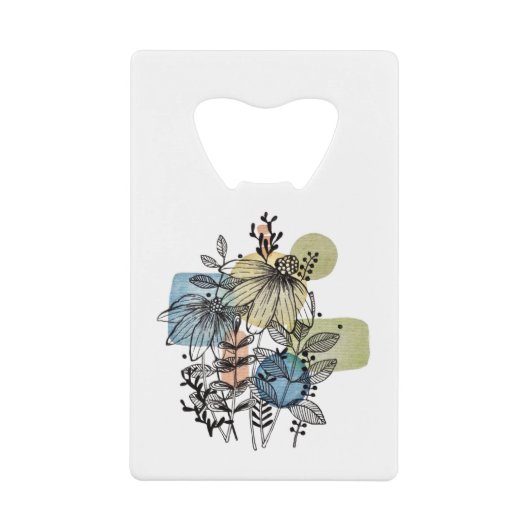 デイジードードルのインクと水色 クレジットカード栓抜き (正面)