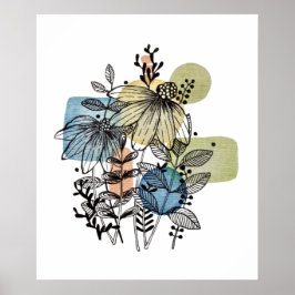 デイジードードルのインクと水色 ポスター