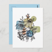 デイジードードルのインクと水色 ポストカード (正面/裏面)