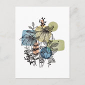 デイジードードルのインクと水色 ポストカード (正面)