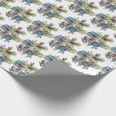 デイジードードルのインクと水色 ラッピングペーパー (角)