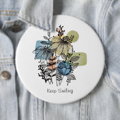 デイジードードルのインクと水色 缶バッジ (インサイチュ)