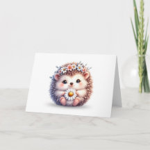 デイジーハグ – Hedgehog Greeting Card (空白のInside)