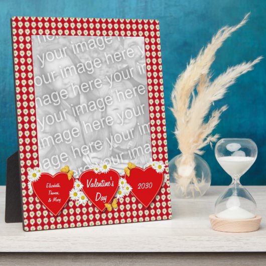 デイジーハートバレンタイン写真 フォトプラーク (側面)