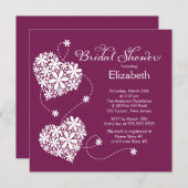 デイジーハートモダンのブライダルシャワー招待状 招待状 (正面/裏面)