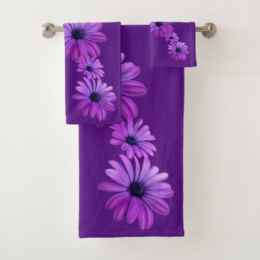 デイジーバスセットブルーパープルデイジーバスタオルセット バスタオルセット (インサイチュ)