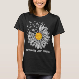 デイジーバタフライゼブラリボン神経内分泌がん Tシャツ
