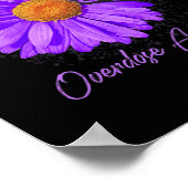 デイジーバタフライパープルリボンオーバードーズ認識度4 ポスター (角)