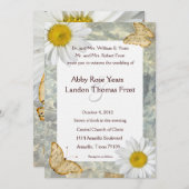 デイジーバタフライ結婚式招待状 招待状 (正面/裏面)