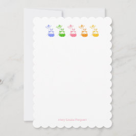 デイジーバニーパーソナライズされた ノートカード