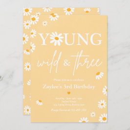 デイジーバースデーパーティーボフミアンヤングワイルドと3 招待状