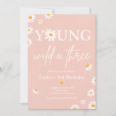 デイジーバースデーパーティーボフミアンヤングワイルドと3 招待状 (正面)