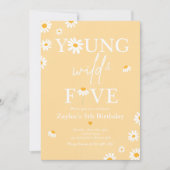 デイジーバースデーパーティーボフミアンヤングワイルドと5歳 招待状 (正面)