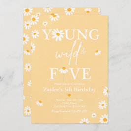 デイジーバースデーパーティーボフミアンヤングワイルドと5歳 招待状