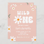 デイジーバースデーパーティーボフミアンワイルドワン1歳 招待状 (正面/裏面)