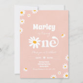 デイジーバースデーパーティーボヘミアンフローラ1st誕生日 招待状 (正面)