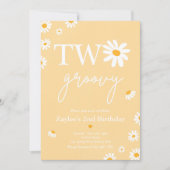 デイジーバースデーパーティーボミアンツーグルービー誕生日 招待状 (正面)