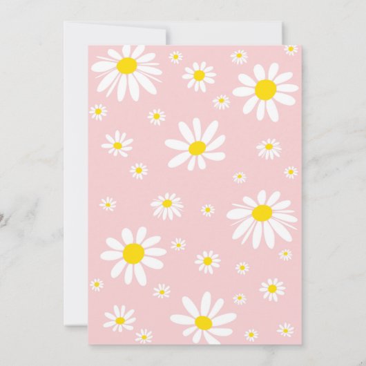 デイジーバースデーパーティーボーミアンファースト誕生日 招待状 (裏面)