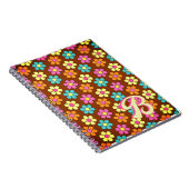 デイジーパタカラフルーンレトロモノグラム ノートブック (右側)