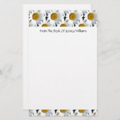 デイジーパターンのカスタマイズひな形 便箋 (正面/裏面)