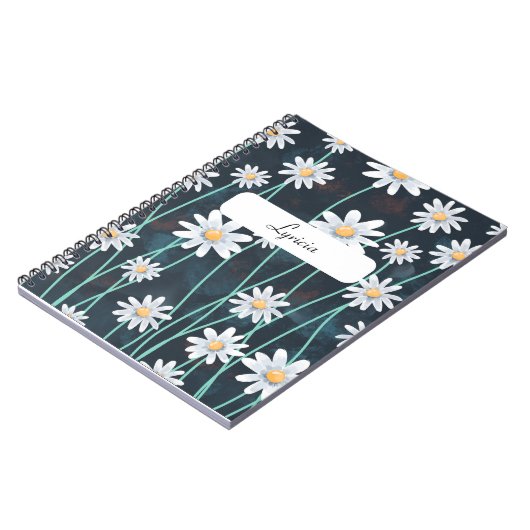 デイジーパターンノートブック – Everydaのフローラデザイン ノートブック (左側)