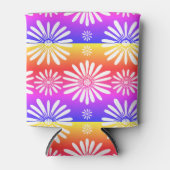 デイジーパターンパープルイエロークーラーボックス 缶クーラー (正面)