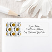 デイジーパターン差出人住所ラベル ラベル (インサイチュ)