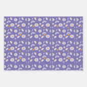 デイジーパターン背景変更可能年齢sweet 16 ラッピングペーパーシート (正面3)