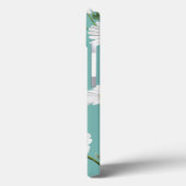 デイジーパターン、ティール（緑がかった色）の背景パーソナライズされた、 Case-Mate iPhoneケース (裏面 / 左)