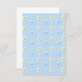 デイジーパターン(淡い青の背景) サンキューカード (正面/裏面)