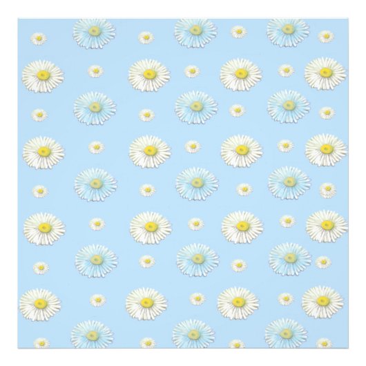 デイジーパターン（淡い青の背景） フォトプリント            (正面)