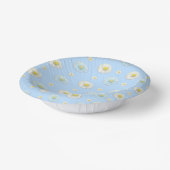 デイジーパターン（淡い青の背景） ペーパーボウル (傾斜あり)