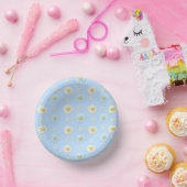 デイジーパターン（淡い青の背景） ペーパーボウル (パーティー)