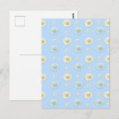 デイジーパターン（淡い青の背景） ポストカード (正面/裏面)