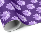 デイジーパターン – 深い紫 ラッピングペーパー (ロールコーナー)