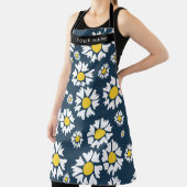 デイジーパターン、白いデイジー、名前 エプロン (インサイチュ)