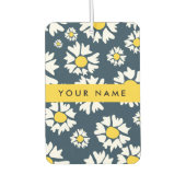 デイジーパターン、白いデイジー、名前 カーエアーフレッシュナー (正面)