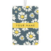 デイジーパターン、白いデイジー、名前 カーエアーフレッシュナー (裏面)