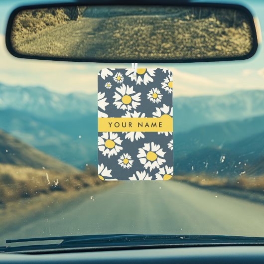 デイジーパターン、白いデイジー、名前 カーエアーフレッシュナー